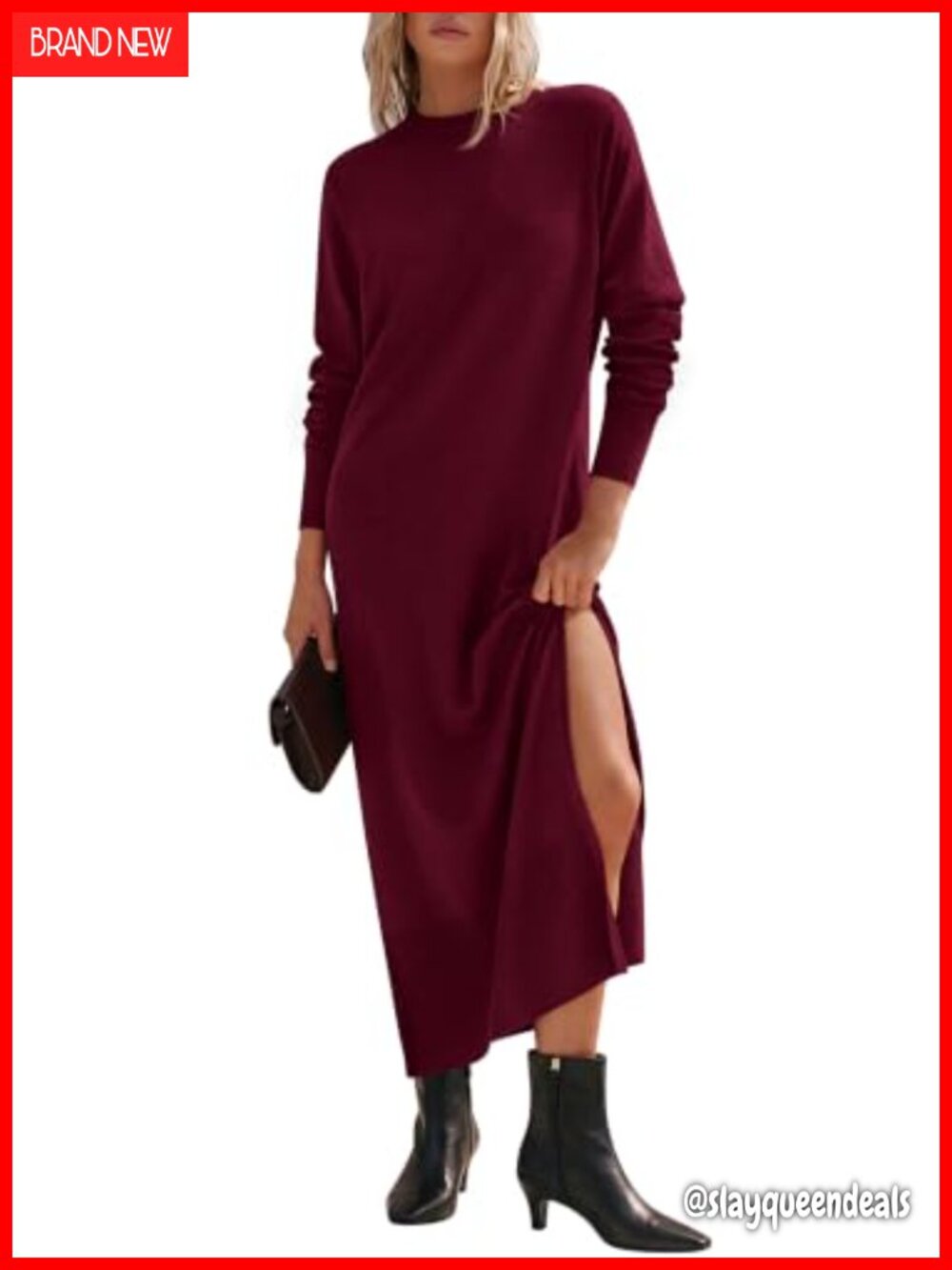 PRETTYGARDEN Women's Knit Sweater Dress Loose Long Sleeve Maxi Fall Dress